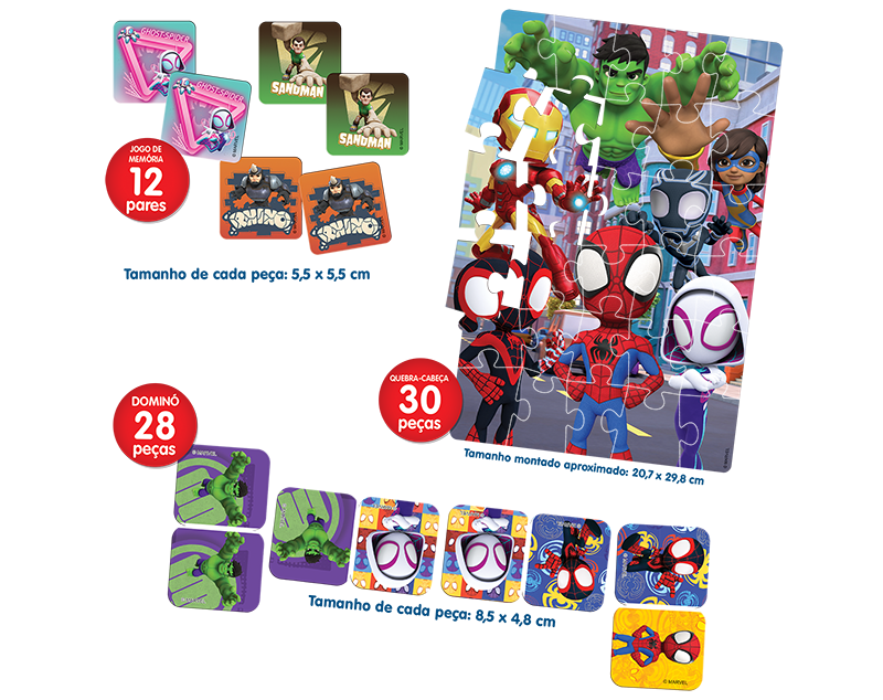 Spidey - Super Kit (quebra-cabeça, jogo da memória, dominó)
