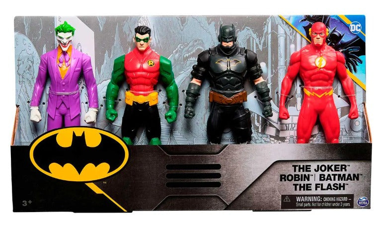4 Bonecos - Coringa, Robin, Batman e Flash