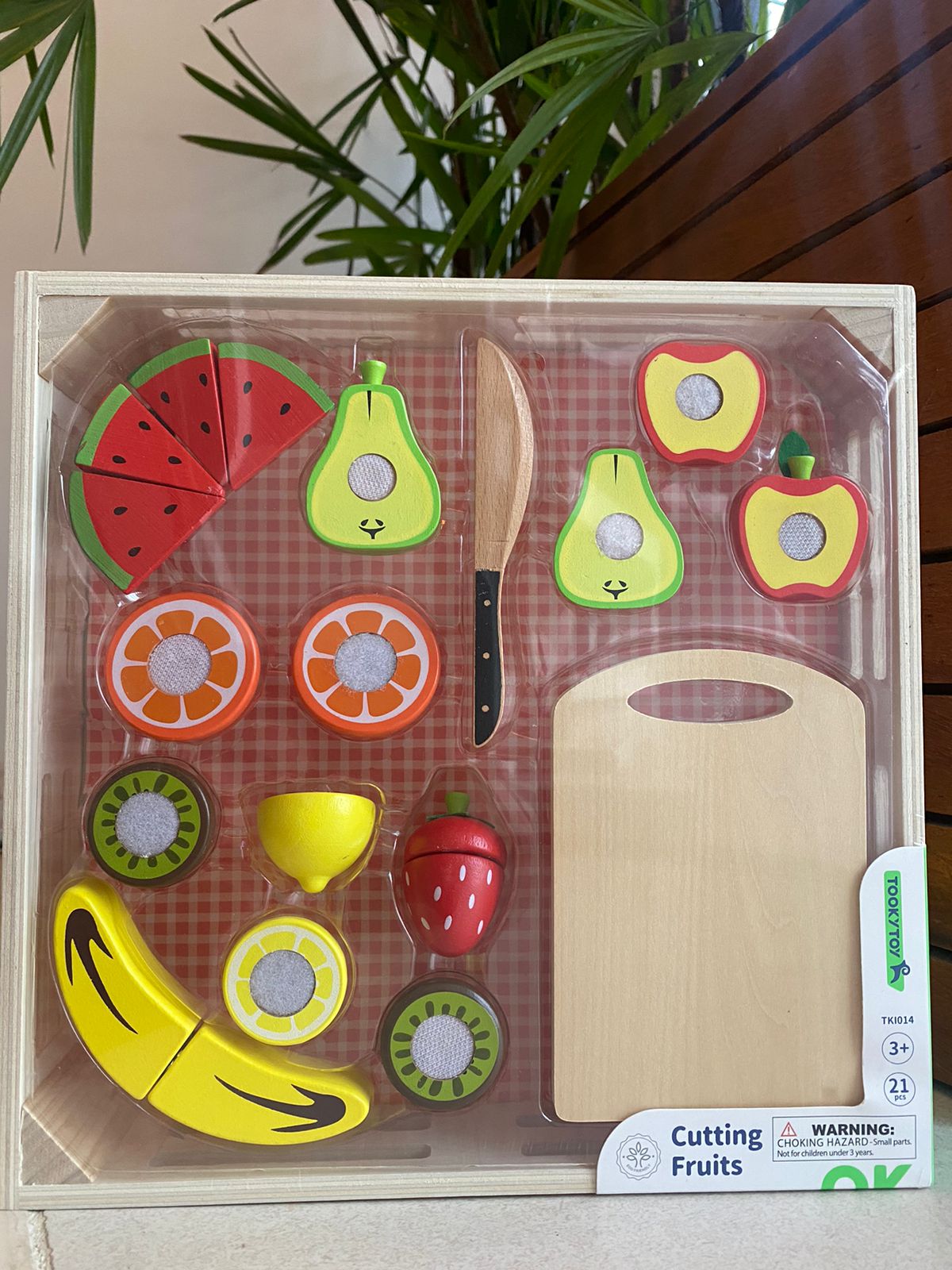 Conjunto Corte de Frutas com Caixa de Madeira