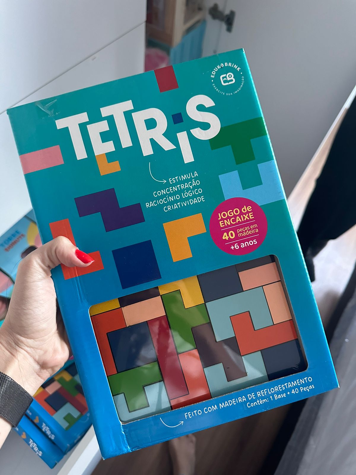 Brinquedo Educativo Jogo Tetris Madeira