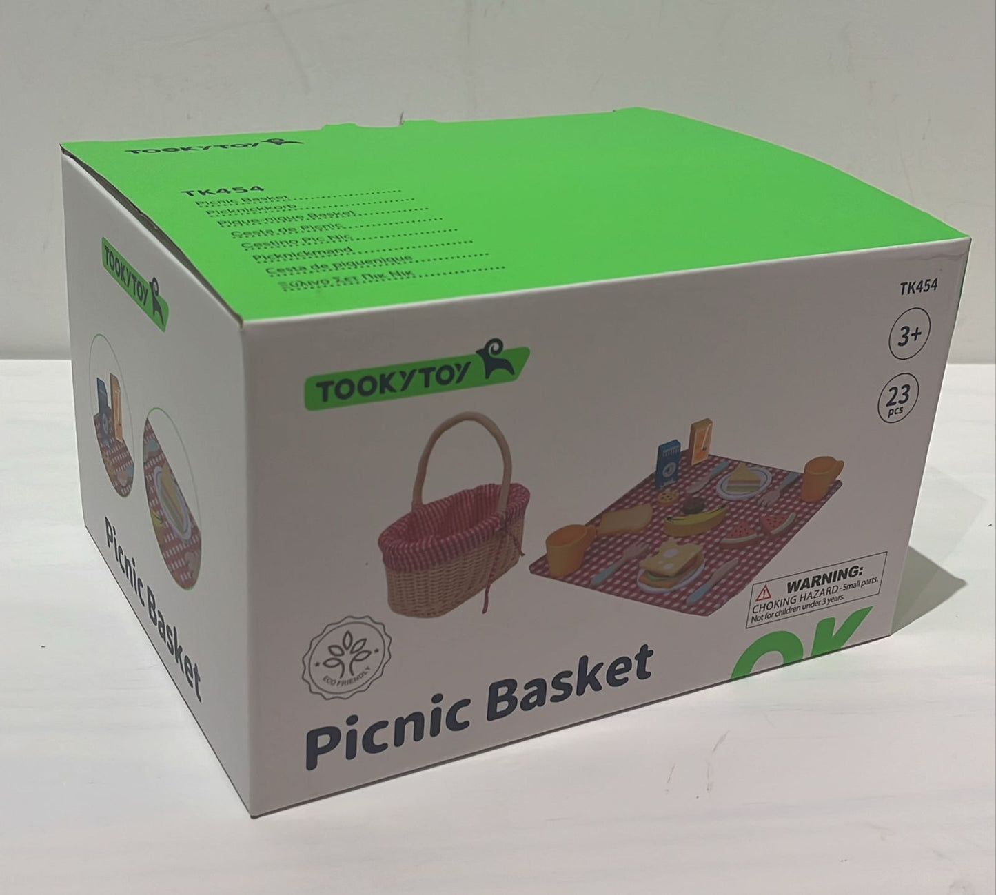 Cesta de Piquenique com itens em madeira