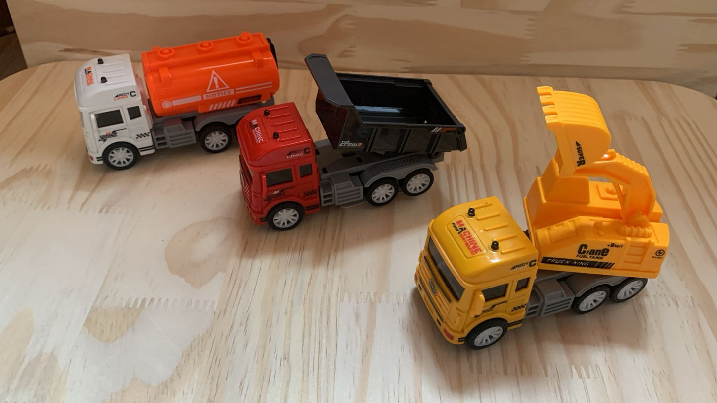 Kit com 3 unidades de Caminhão Truck de Construção e Reciclagem