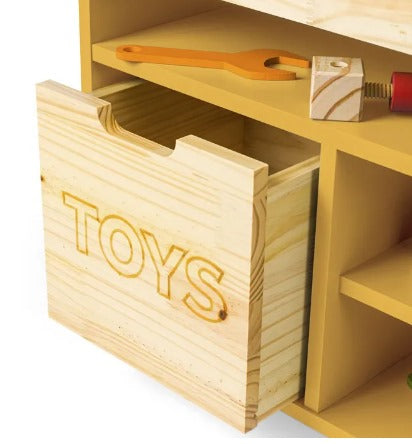 Mini Oficina Mecânica de Madeira - Amarela