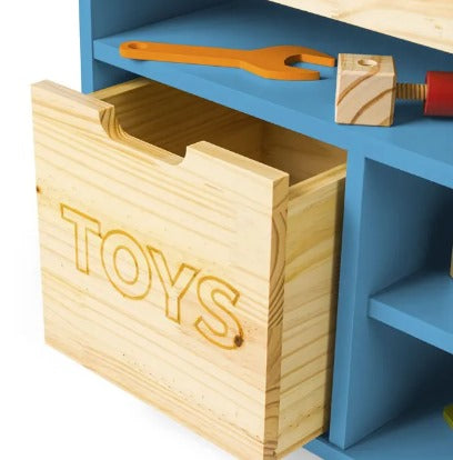 Mini Oficina Mecânica de Madeira - Azul