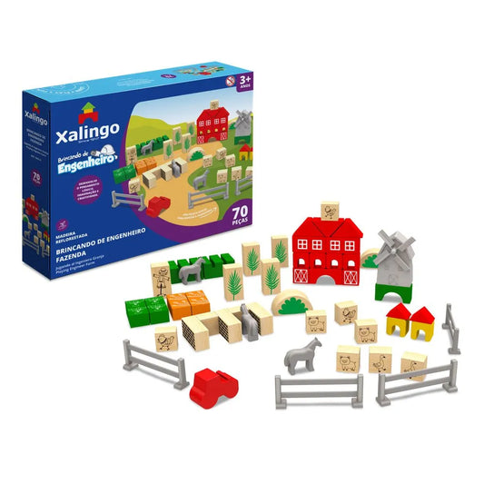 Brincando de Engenheiro Fazenda - 70 peças