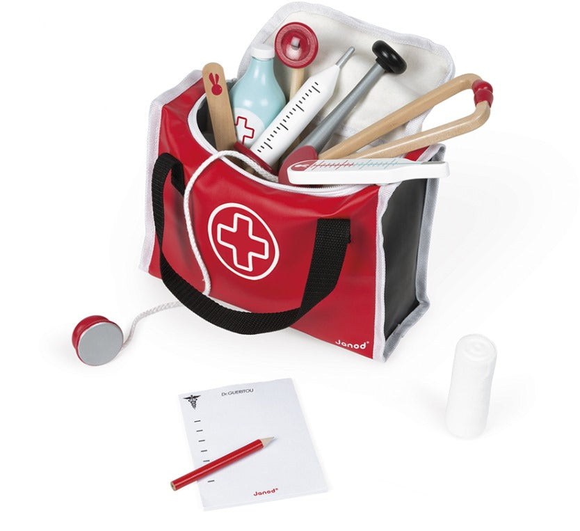 Maleta Medico com itens em Madeira