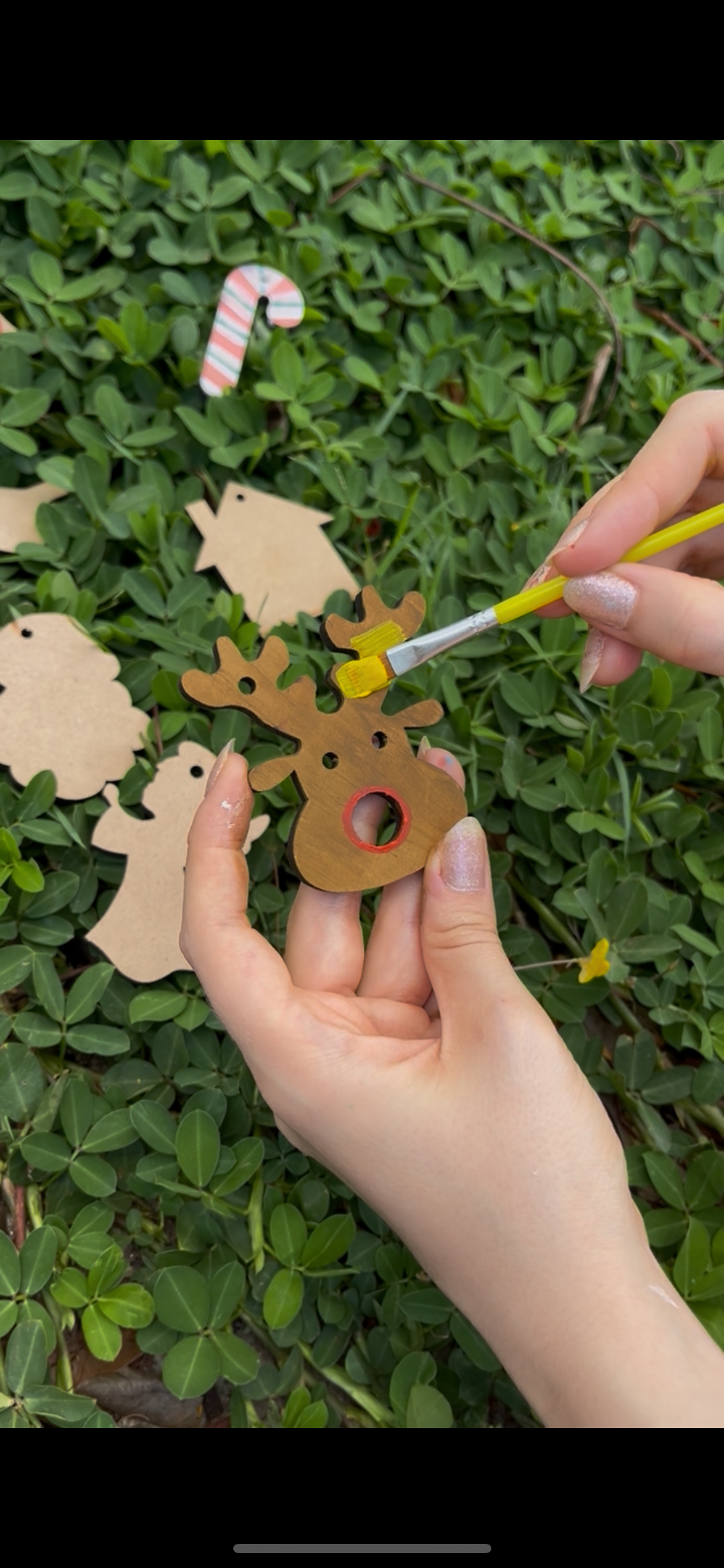 Kit com 11 Enfeites de Natal em Madeira para Colorir e Decorar