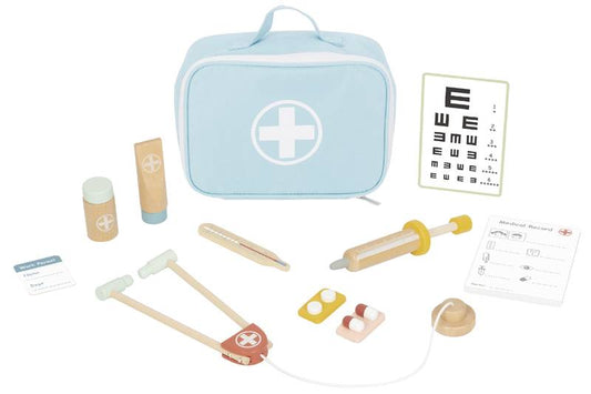Maleta de Médico com ferramentas de madeira