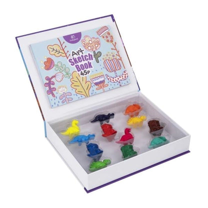 Kit Pintura com Giz de Cera - Dinossauros