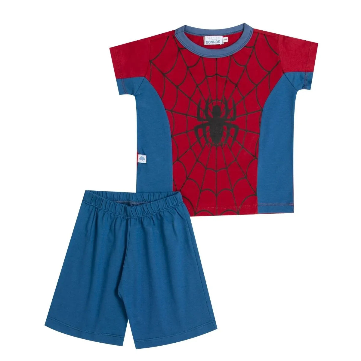 Pijama e Fantasia Heroi Aranha Curto