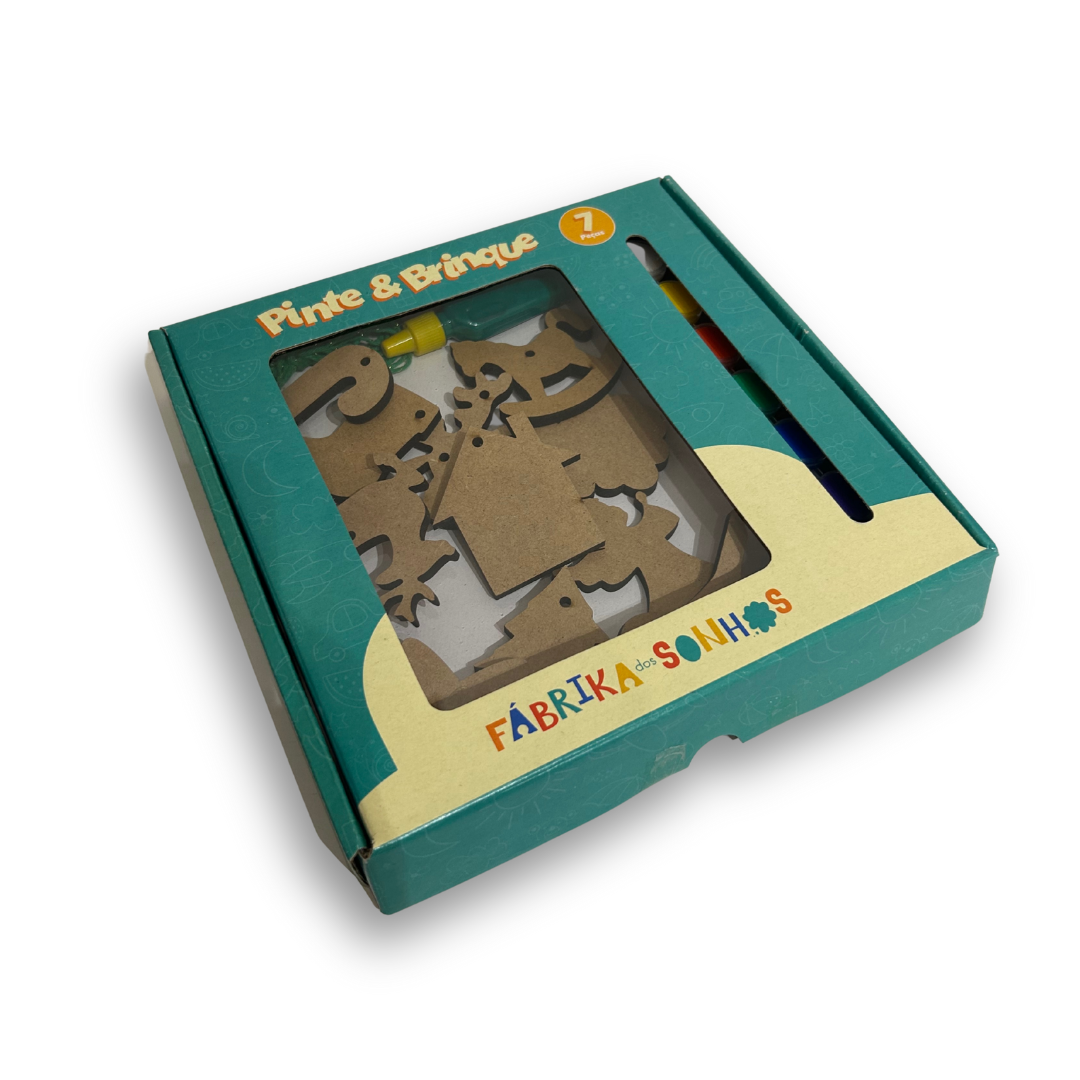 Kit Enfeites de Natal em Madeira para Colorir e Decorar