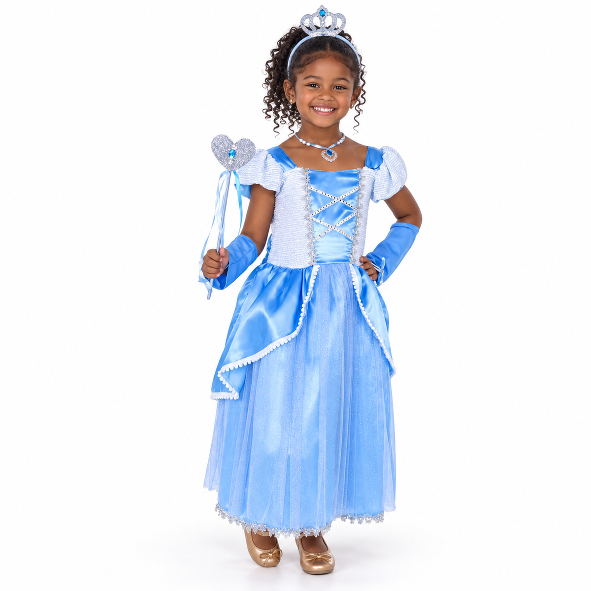 Fantasia Princesa Azul com Acessórios