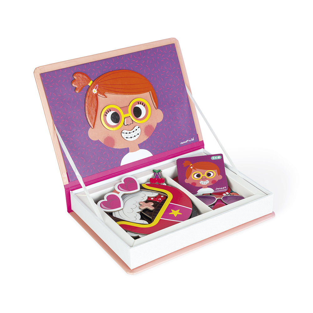 Livro Magnético - Crazy Faces Meninas - 65 peças