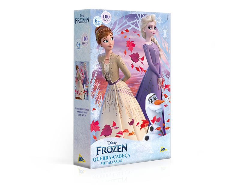 Quebra Cabeça Frozen Metalizado - 100 peças