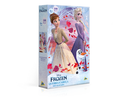 Quebra Cabeça Frozen Metalizado - 100 peças