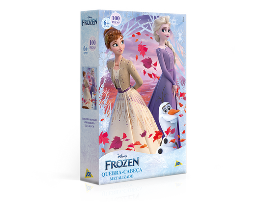 Quebra Cabeça Frozen Metalizado - 100 peças