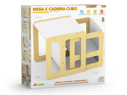 Conjunto de Mesa e Cadeira Cubo Montessori