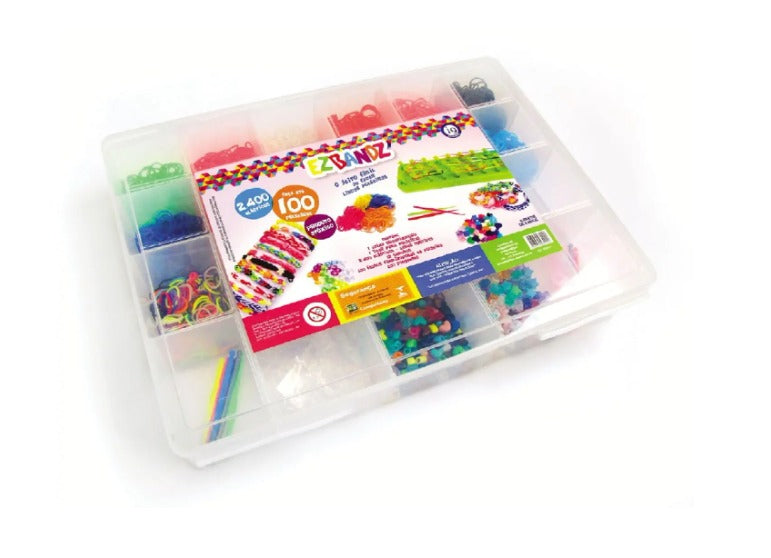 Kit Fábrica de Pulseiras com 2400 Elásticos