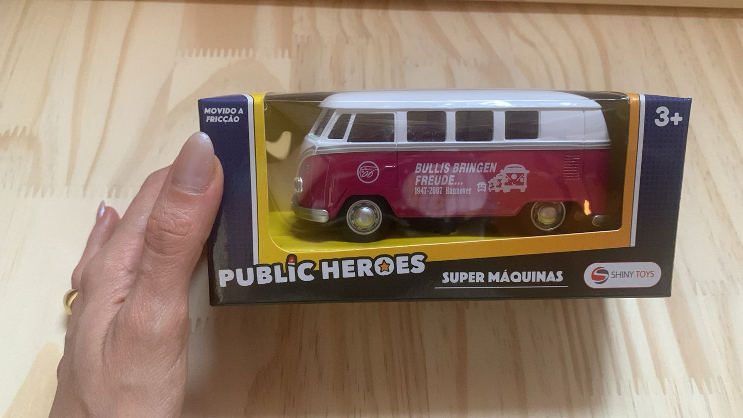 Carrinho de Fricção em Metal Kombi Vermelha