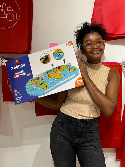 Blocos de Montar Criativos Mapa do Mundo  - 684 Peças
