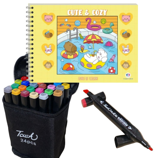 Cute and Cozy Yellow + 24 Canetinhas Coloridas