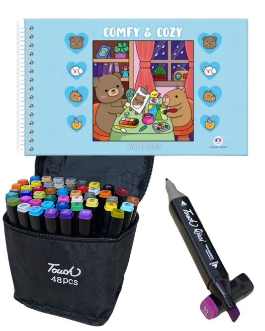 Comfy and Cozy Blue + 48 Canetinhas Coloridas