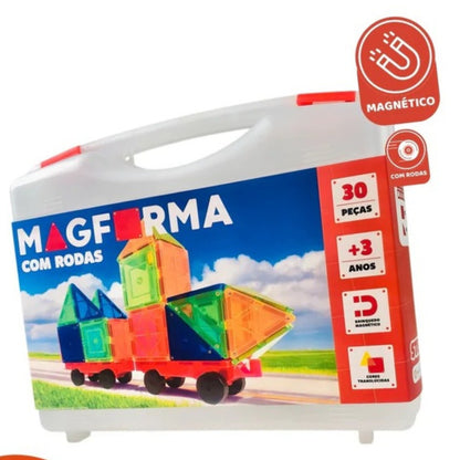 Blocos Magneticos 30 peças com rodas