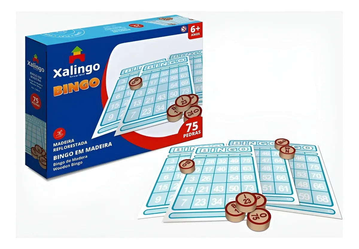 Jogo de Bingo de Pedras de Madeira