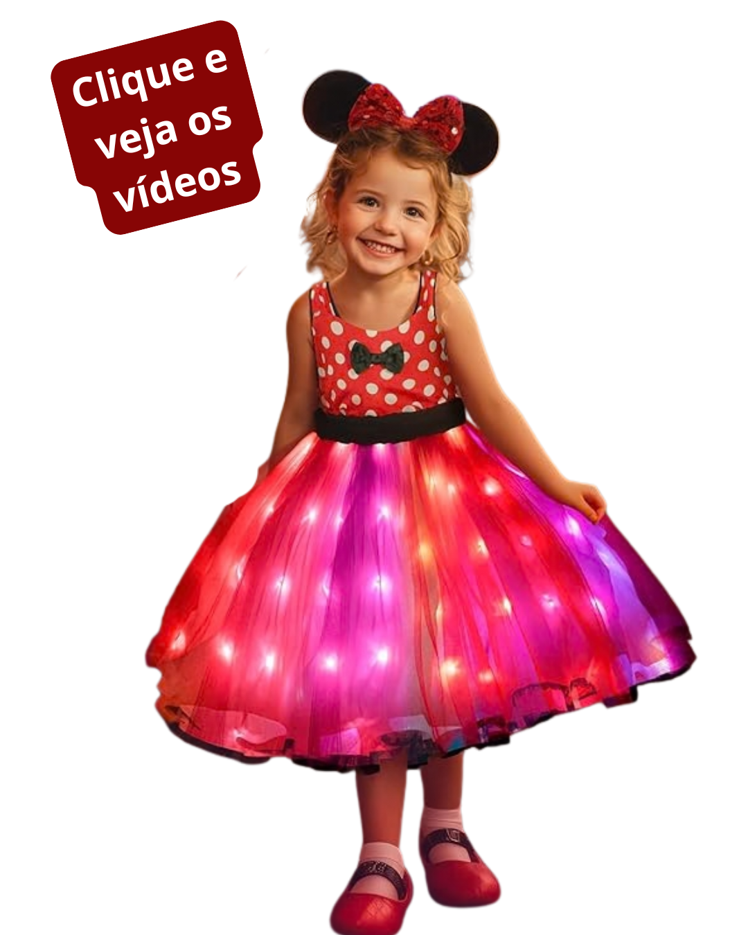 Fantasia da Minnie com luz de Led