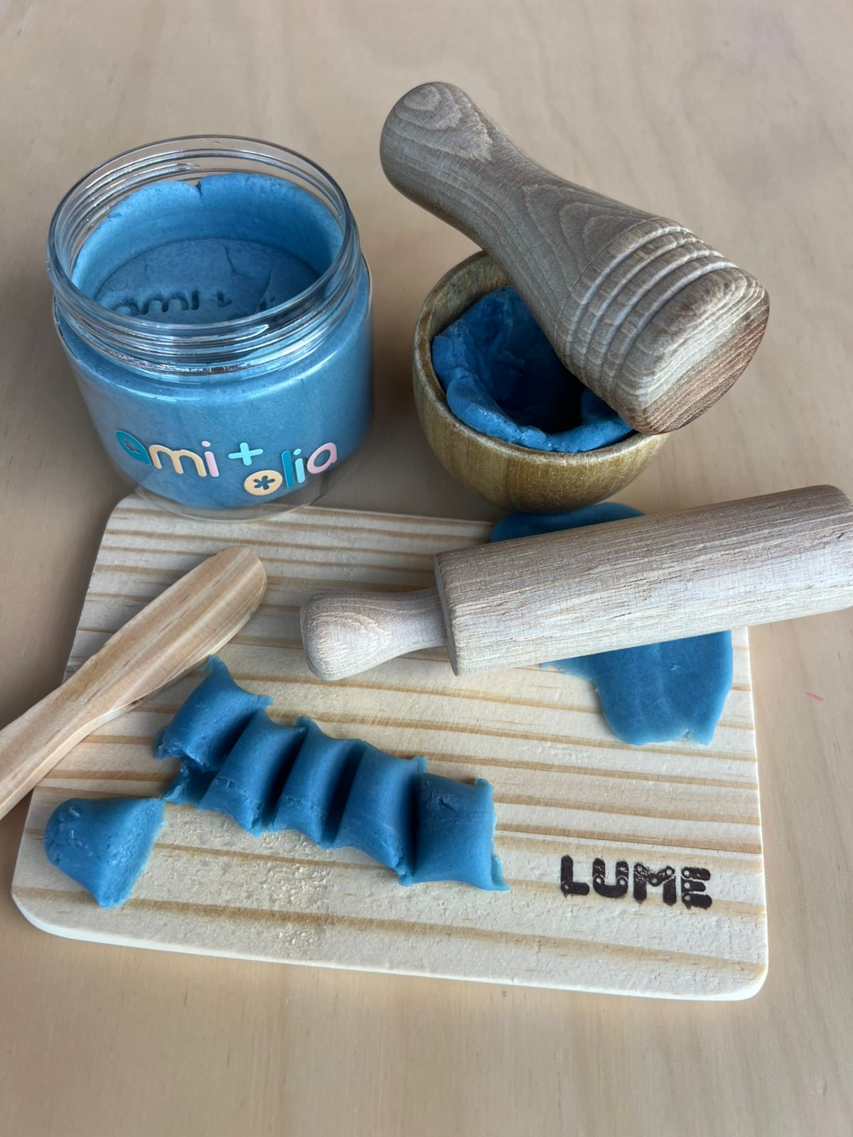 Kit Completo de Madeira + Massinha Artesanal Atóxica