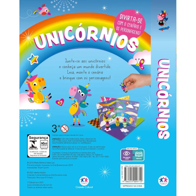 Livro com cenário Unicórnios