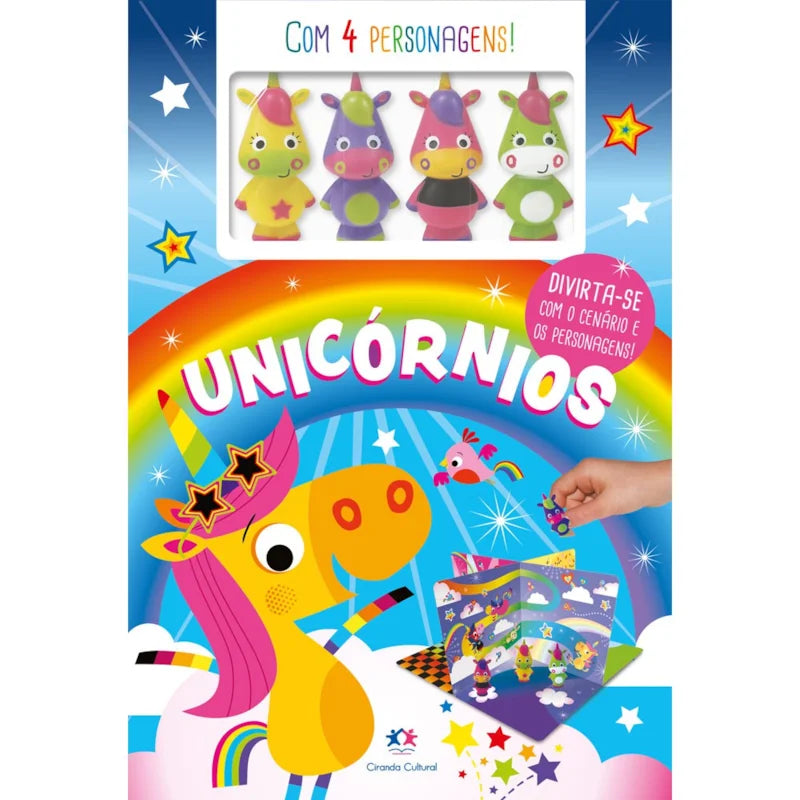 Livro com cenário Unicórnios