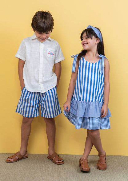 Vestido Lola Fresh Listrado azul  (Marca BCP)