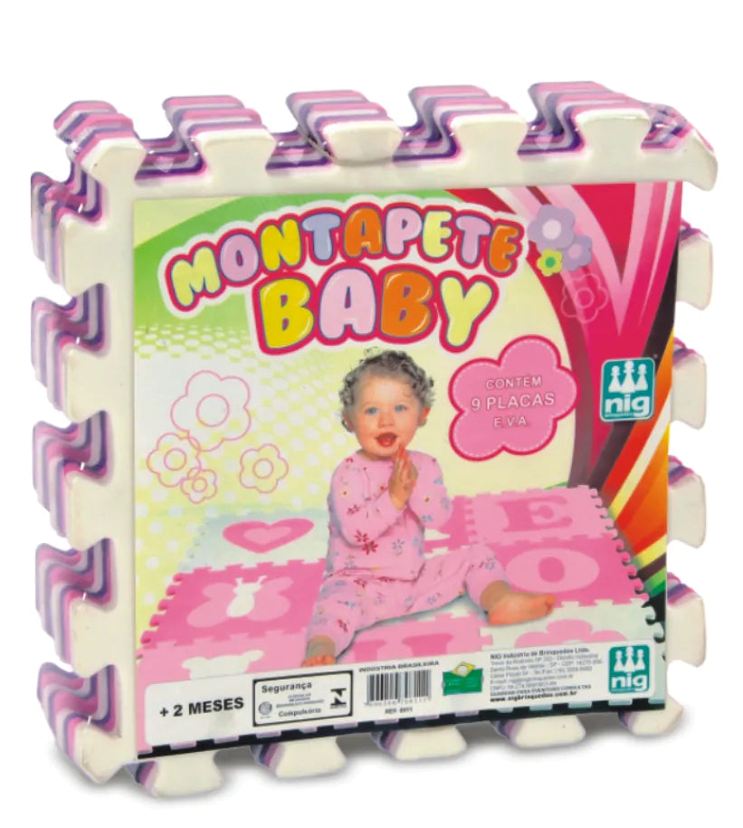 Tapete de EVA Baby - Rosa e Branco