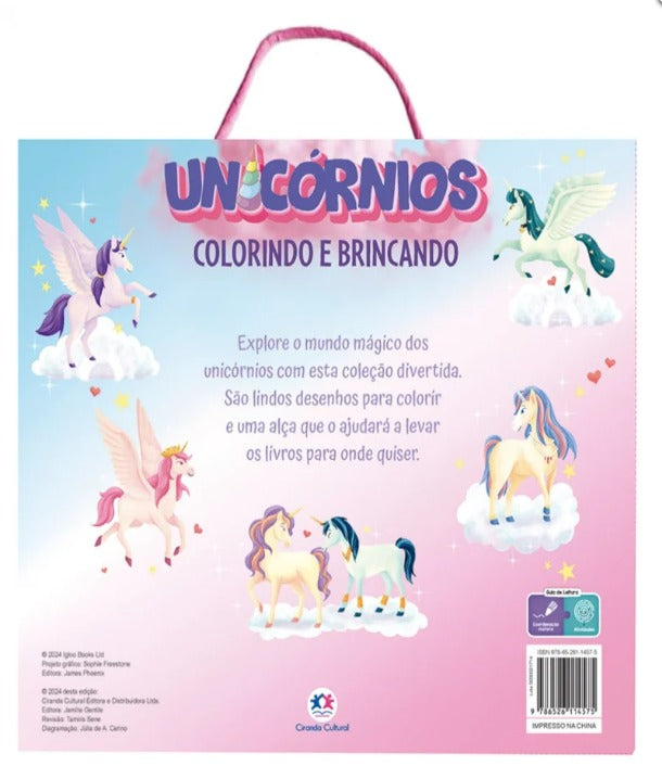 Livro - Unicórnios colorindo e brincando