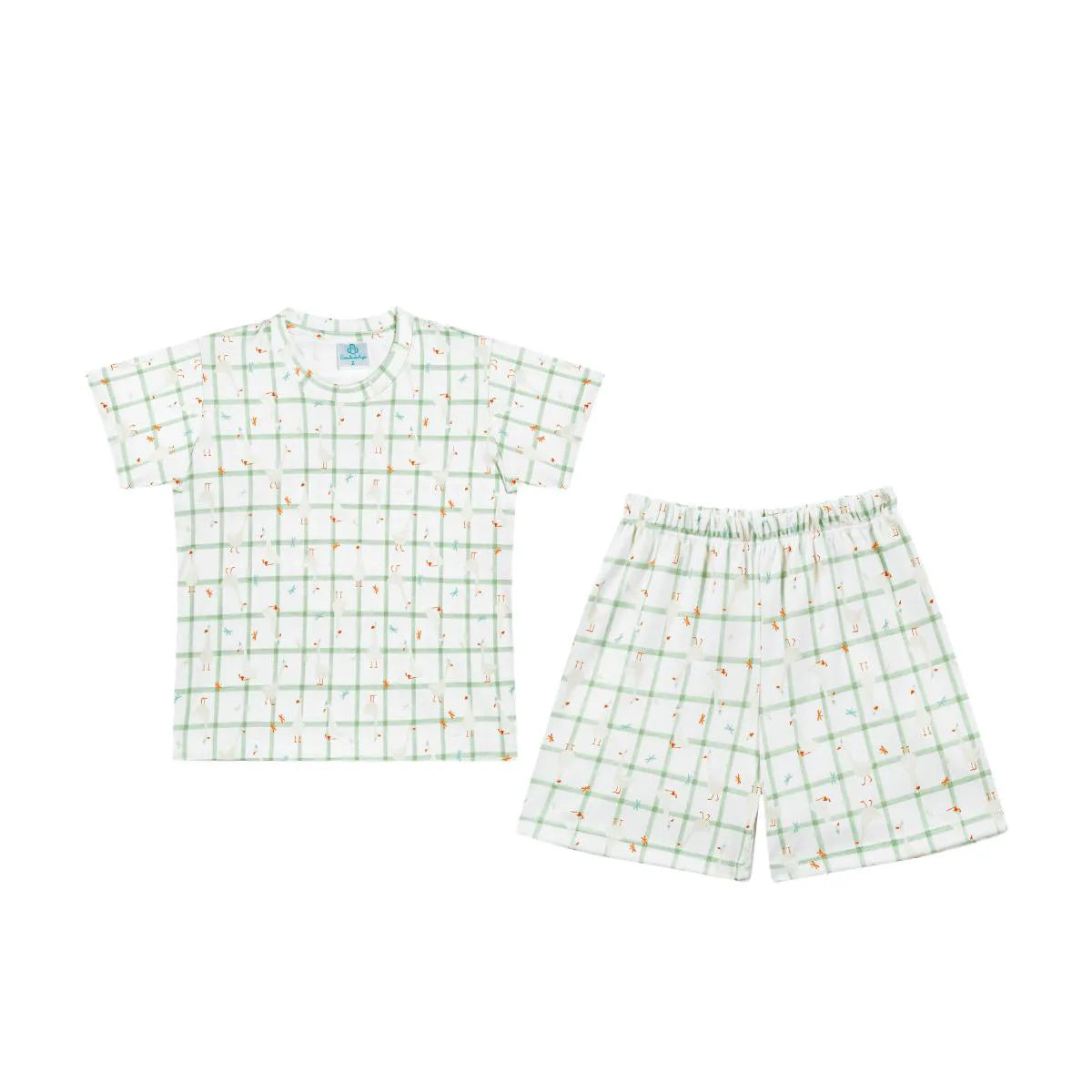 Pijama Infantil Curto Patinho 100% Algodao Natural