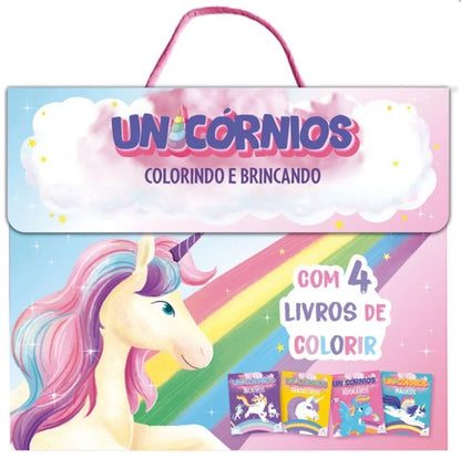 Livro - Unicórnios colorindo e brincando