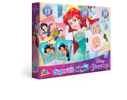 Jogos Princesas - Super Kit (quebra-cabeça, dominó e jogo da memória)