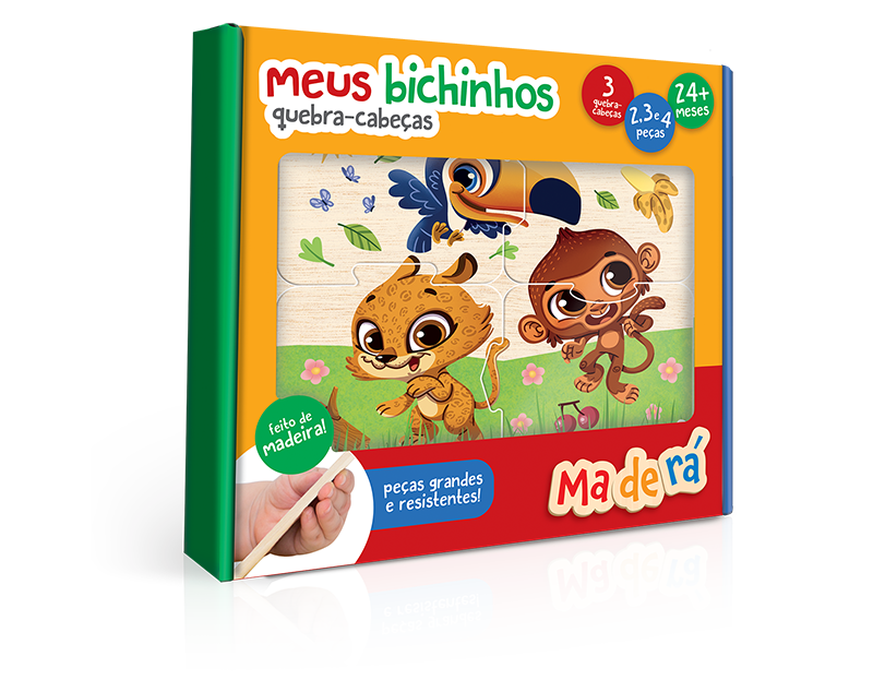 Meus Bichichos - quebra cabeça 2, 3 e 4 peças