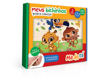 Meus Bichichos - quebra cabeça 2, 3 e 4 peças