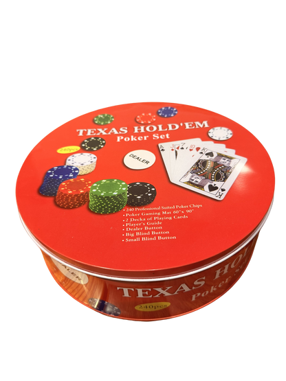 Kit de Poker Completo - 108 Cartas e 240 Fichas (com toalha de mesa)