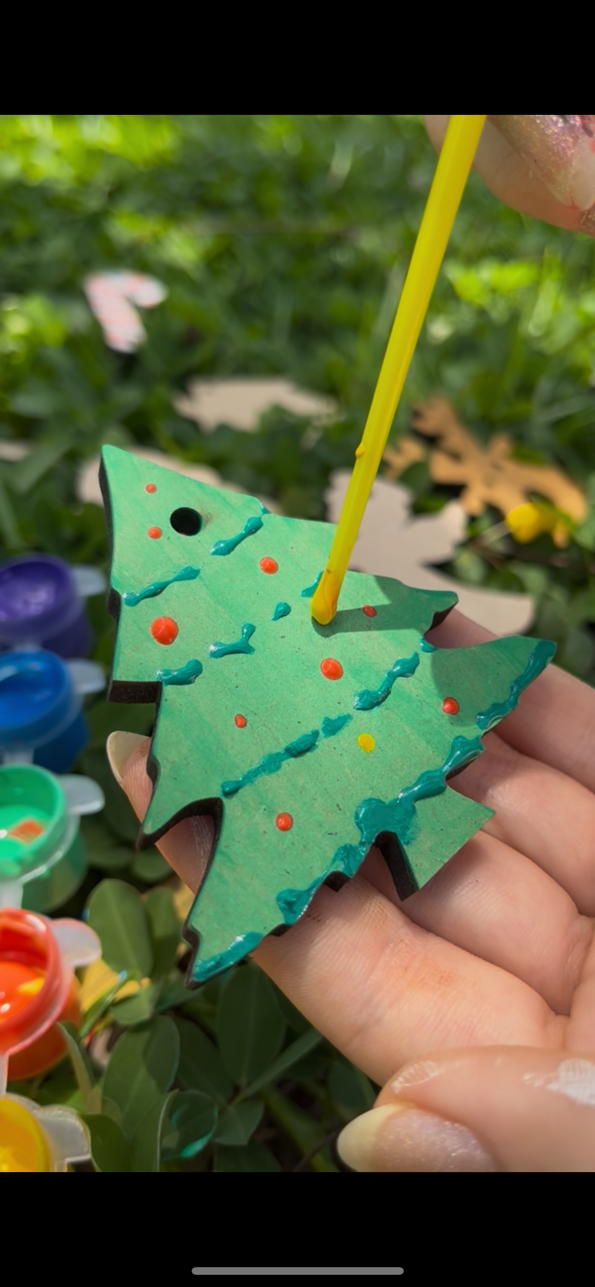Kit com 11 Enfeites de Natal em Madeira para Colorir e Decorar