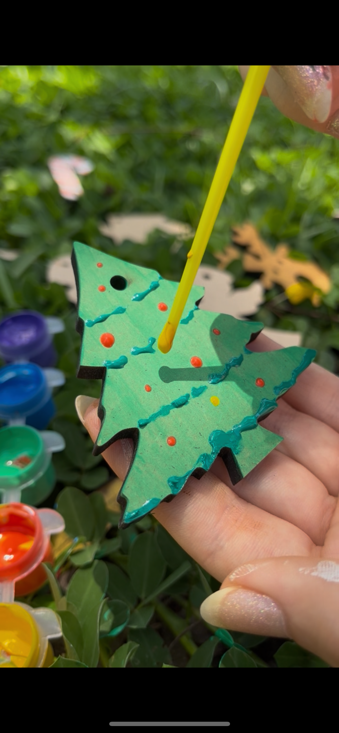 Kit com 11 Enfeites de Natal em Madeira para Colorir e Decorar