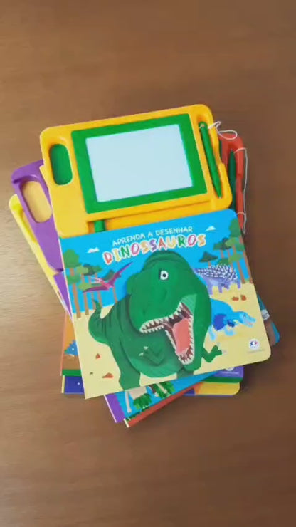 Livro Lousa magnética - Aprendendo a Desenhar Dinossauros