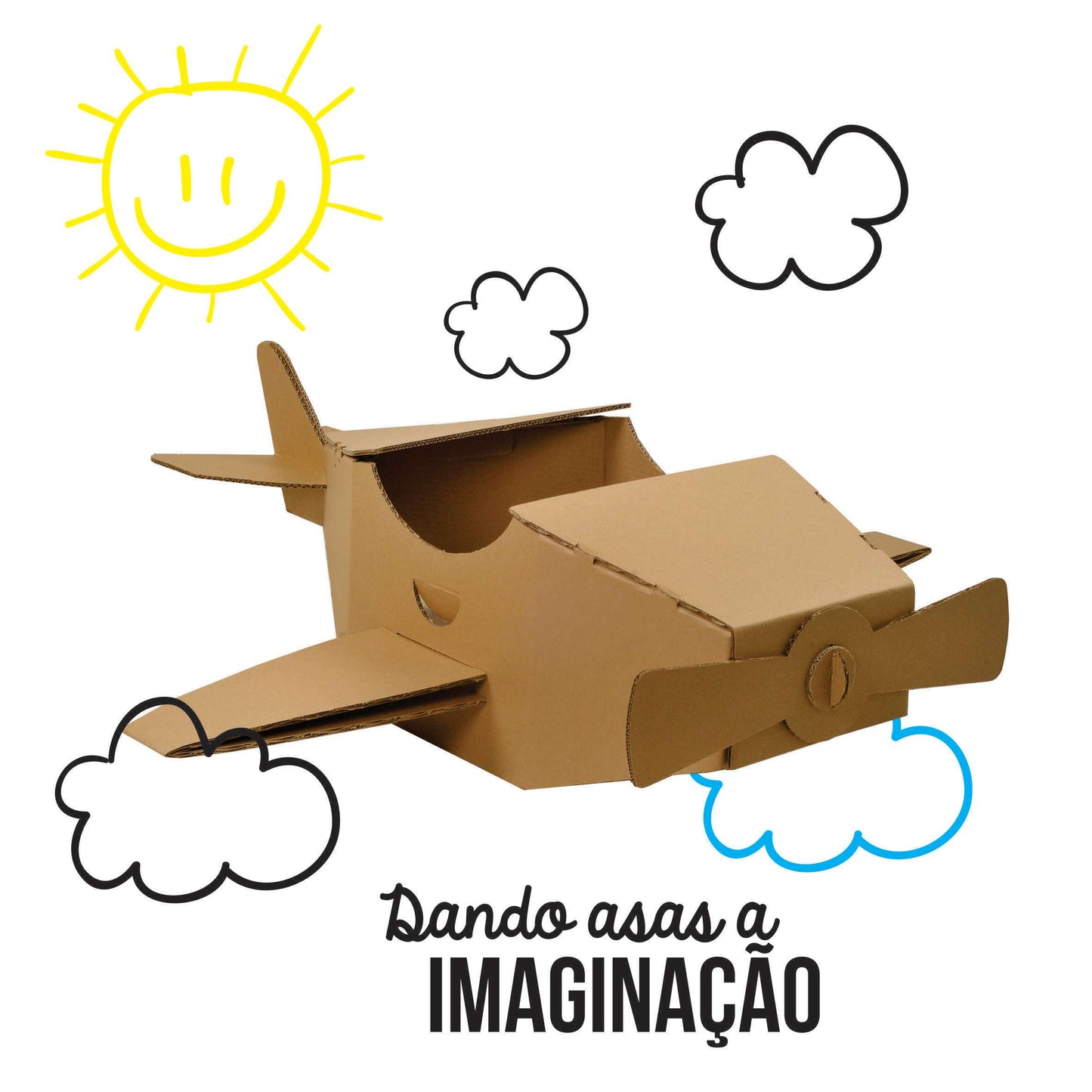 Avião de Papelão - para montar, pintar e brincar