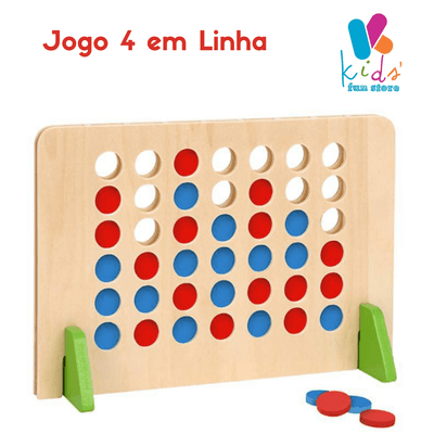 Jogo 4 em Linha - Brinquedo Educativo de Madeira