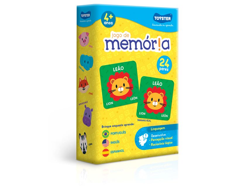 Jogo da Memoria - Animais (Português, Inglês e Espanhol)